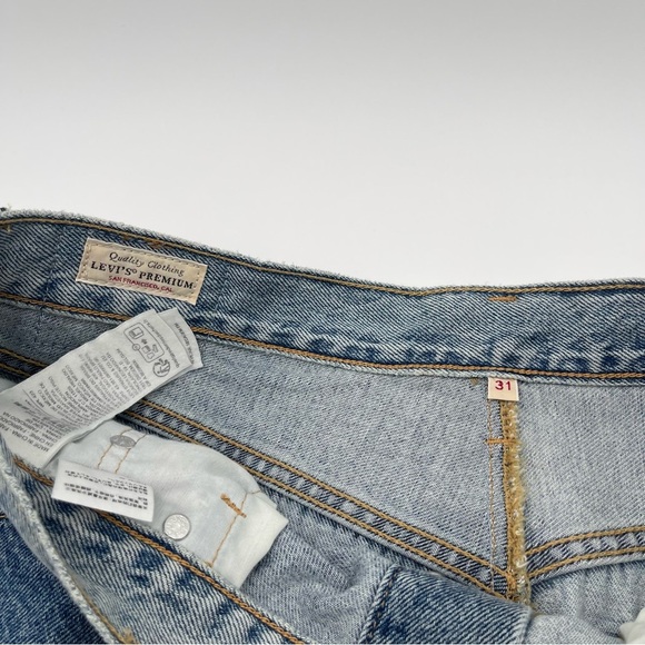 Levi's Premium Button Midi Jean Denim Skirt Size 31 Patch Design 100% Cotton New - Picture 12 of 16